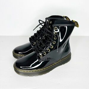 Dr Martens Boots Black Airwair Zavala Leather Eyelet Patent Leather Women's Sz 6